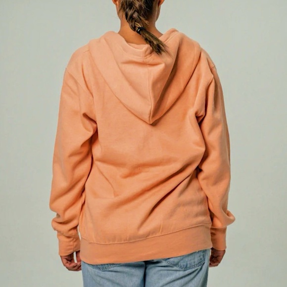 NWOT Talentless Men’s heavyweight drop shoulder Zip-up hoodie in Peach Size S - Picture 2 of 12